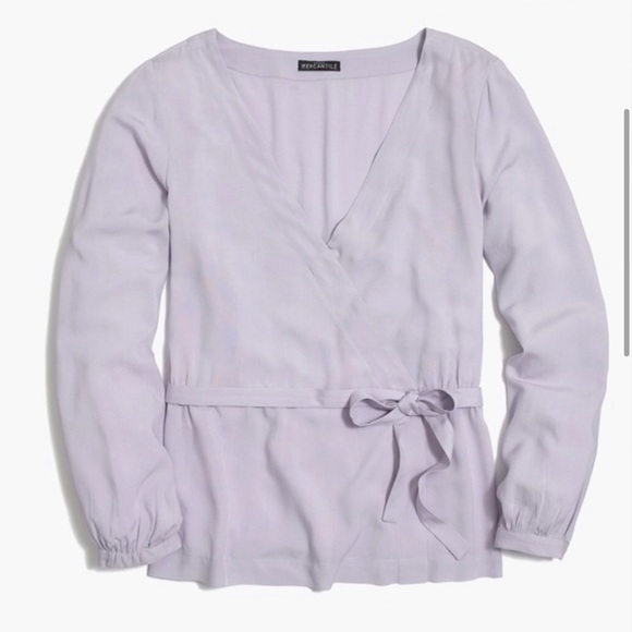 J.Crew Mercantile Violet Faux Wrap Blouse 0 - Picture 1 of 5